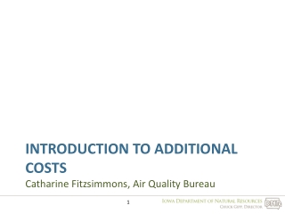 Introduction to additional costs Catharine Fitzsimmons, Air Quality Bureau