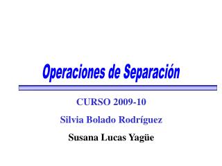 Operaciones de Separación