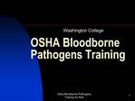 OSHA Bloodborne Pathogens Training