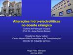 Altera es hidro-electroli ticas no doente cir rgico