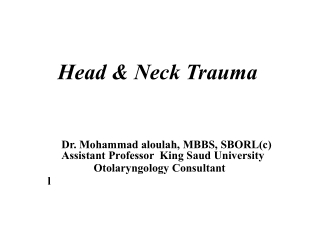 Head &amp; Neck Trauma