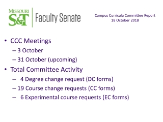CCC Meetings 3 October 31 October (upcoming) Total Committee Activity