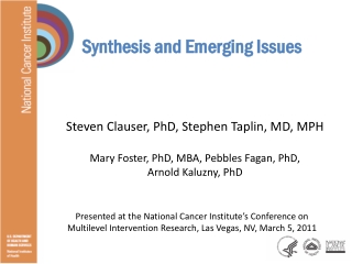 Synthesis and Emerging Issues