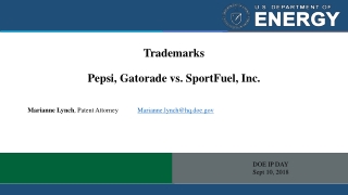 Trademarks Pepsi, Gatorade vs. SportFuel, Inc.