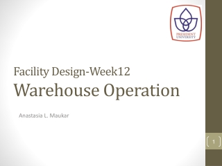 Facility Design-Week12 Warehouse Operation