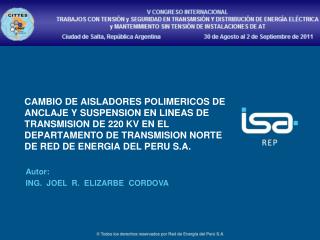 Autor: ING. JOEL R. ELIZARBE CORDOVA
