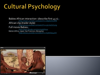 Cultural Psychology