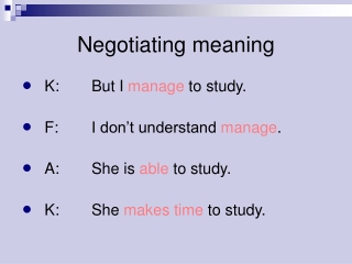 Negotiating meaning
