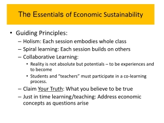 The E ssential s of Economic Sustainability