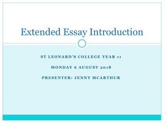 Extended Essay Introduction