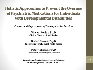 Connecticut Department of Developmental Services Vincent Covino, Ph.D.