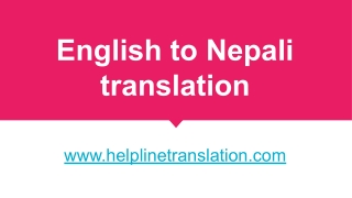 English to Nepali translation