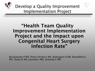 Develop a Quality Improvement Implementation Project