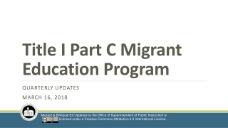 Title I Part C Migrant Education Program