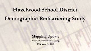 Demographic Redistricting Study