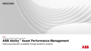 ABB Ability ™ Asset Performance Management