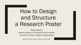 How to Design and Structure a Research Poster