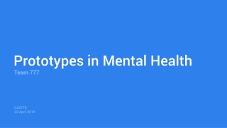 Prototypes in Mental Health