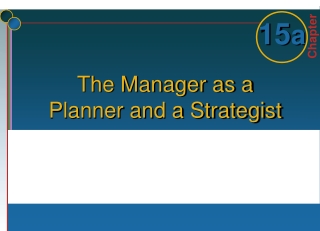 The Manager as a Planner and a Strategist