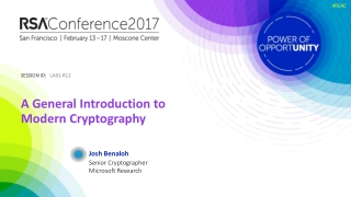 A General Introduction to Modern Cryptography