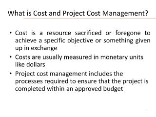 What is Cost and Project Cost Management?