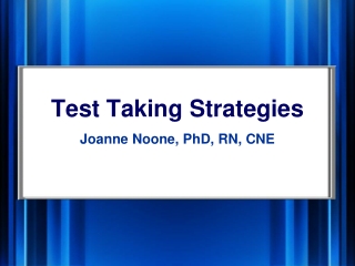 Test Taking Strategies