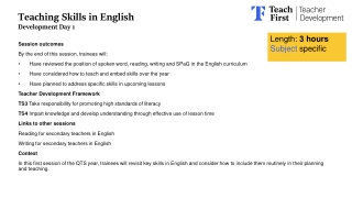 Teaching Skills in English Development Day 1