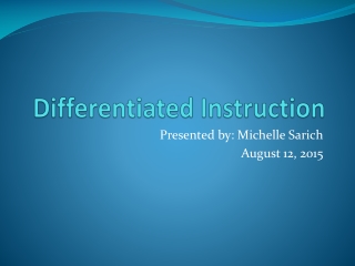 Differentiated Instruction