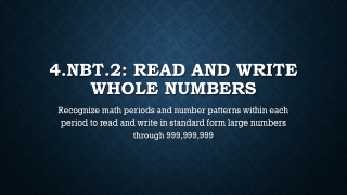 4.NBT.2: Read and Write whole numbers