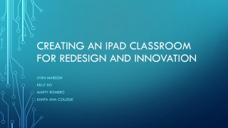 Creating an ipad classroom for Redesign and Innovation