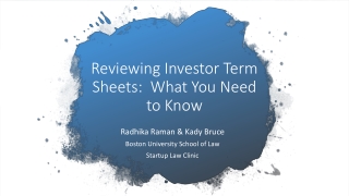 Reviewing Investor Term Sheets:  What You Need to Know