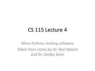 CS 115 Lecture 4