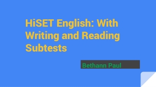 HiSET English: With Writing and Reading Subtests