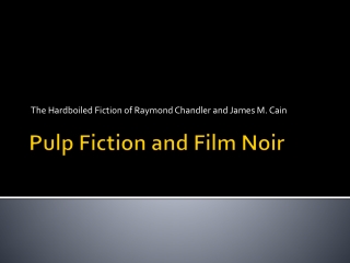 Pulp Fiction and Film Noir