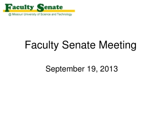 Faculty Senate Meeting September 19, 2013