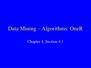 Data Mining – Algorithms: OneR