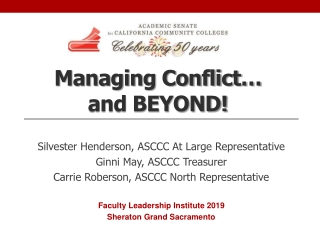 Managing Conflict… and BEYOND!