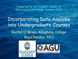 Incorporating Data Analysis into Undergraduate Courses