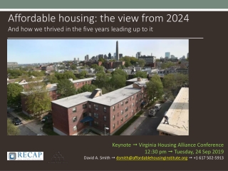 Affordable housing: the view from 2024 And how we thrived in the five years leading up to it