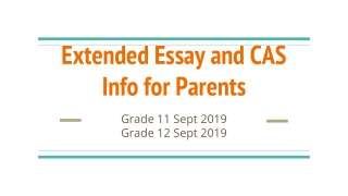 Extended Essay and CAS Info for Parents