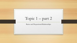 Topic 1 – part 2