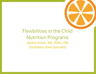 School Meals &amp; CACFP