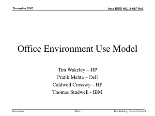 Office Environment Use Model