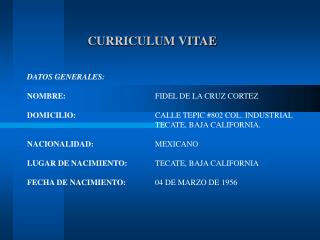 CURRICULUM VITAE