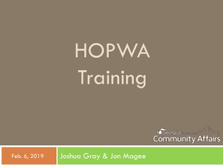 HOPWA Training