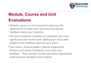 Module, Course and Unit Evaluations