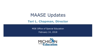 MAASE Updates