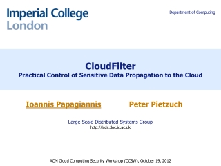 CloudFilter Practical Control of Sensitive Data Propagation to the Cloud