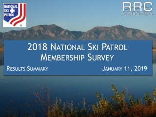 2018 National Ski Patrol Membership Survey