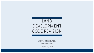 LAND DEVELOPMENT CODE REVISION